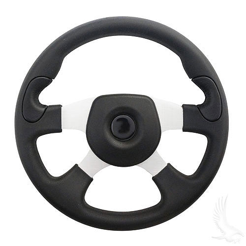13" Formula 4 Black Grip/Griped Aluminum Spokes Steering Wheel(ACC-SW76-B61)