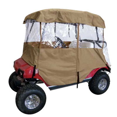 Deluxe Vinyl Heavy Duty 4-Sided Enclosure for Two Person Carts (ENC-001-B61)