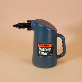 BATTERY FILL BOTTLE. Works on all deep cell batteries. Automatic shut off spout. A true battery saver. No more over or under filling(ACC-121)