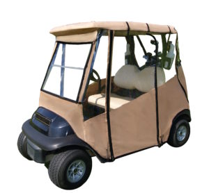 The 4-Sided  Portable “Over the Top” Cover is the perfect throwover option for cart models like Club Car, EZGO and Yamaha.
