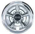 8" 5 Spoke SS Chrome Wheel Cover