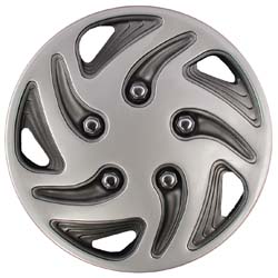 Silver and Black Swirl Wheel Cover (9062-B22)