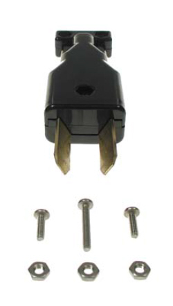 DC charger plug, 2-prong crowfoot, (Black). For Club Car electric 36-volt (CGR-066)