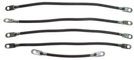 Battery Cable Set For Yamaha 48-Volt Electric Carts, Includes one 7 1/2" and four 15", 4 Gauge Cables (BAT-1008A-B29)