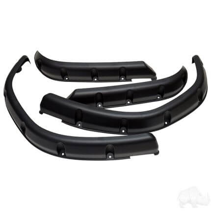 RHOX Front and Rear Fender Flares with Mounting Hardware, EZGO-TXT Electric & Gas 1995-2013 (ACC-FF11-B61)