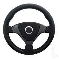 13" Mach 1 Black Grip/Carbon Fiber Spokes Steering Wheel(ACC-SW78-B61)