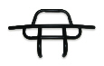 Club Car DS Mega Tubular Brush Guard.   Optional Powder Coated Steel or Stainless Steel (CBG-SM-BM-B41)