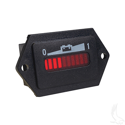 36 or 48 Volt Horizontal Charge Meter.(LED Bar graph with Tabs). Fits Club Car, E-Z-GO & Yamaha