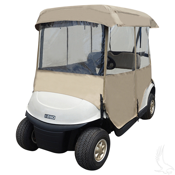 Deluxe Vinyl Heavy Duty 4-Sided Enclosure for Two Person Carts (ENC-001-B61)