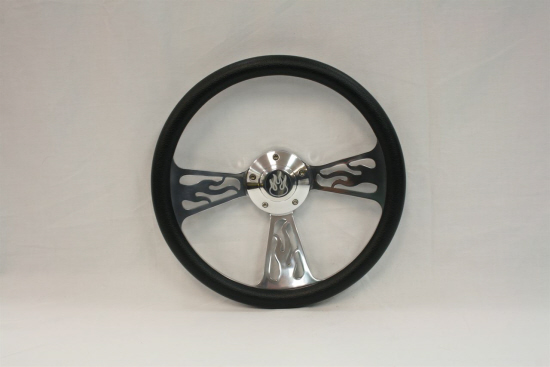 14" Flame Steering Wheel with Textured Wrap (SWF1096N-B31)