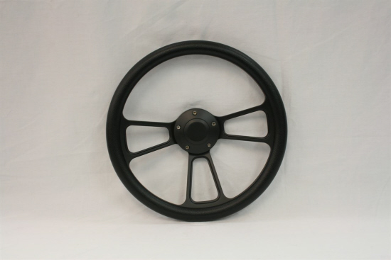 14" Muscle Black Steering Wheel with Textured Wrap (SWF1099N-B31)