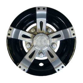 Set of Four - 8" Vegas Silver Metallic/Black Wheel Cover (WC-0048-B31)