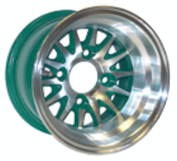 Medusa - 10" Aluminum Machine with Green Finish Rim (40474-B21)